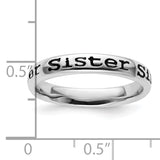 Sterling Silver Stackable Expressions Polished Enameled Sister Ring