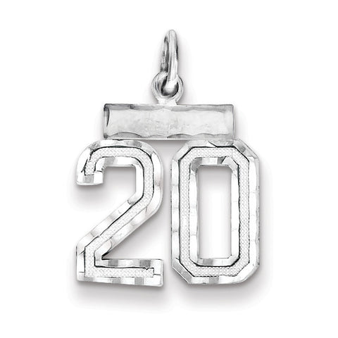 Sterling Silver Small #20 Charm QSN20 - shirin-diamonds