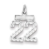 Sterling Silver Small #22 Charm QSN22 - shirin-diamonds