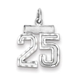 Sterling Silver Small #25 Charm QSN25 - shirin-diamonds
