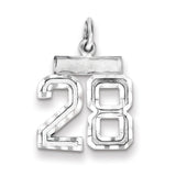 Sterling Silver Small #28 Charm QSN28 - shirin-diamonds