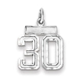 Sterling Silver Small #30 Charm QSN30 - shirin-diamonds
