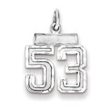 Sterling Silver Small #53 Charm QSN53 - shirin-diamonds