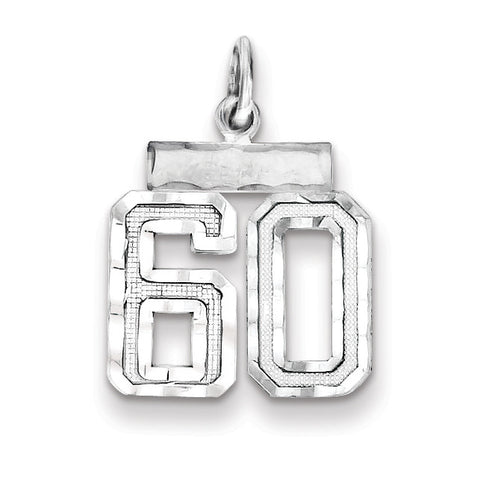 Sterling Silver Small #60 Charm QSN60 - shirin-diamonds