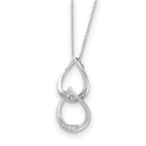 Sterling Silver & CZ Tears to Share 18in Necklace QSX194 - shirin-diamonds