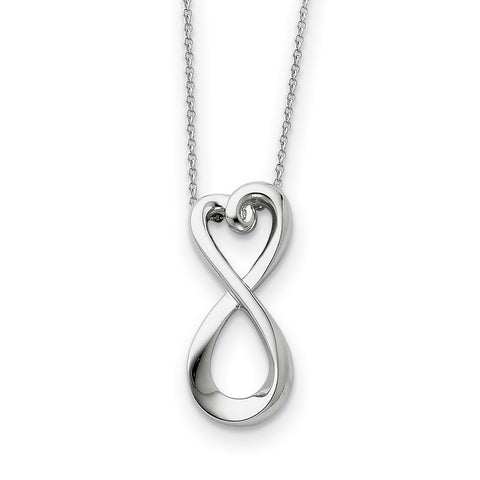 Sterling Silver Polished Infinite Love 18in Necklace QSX204 - shirin-diamonds