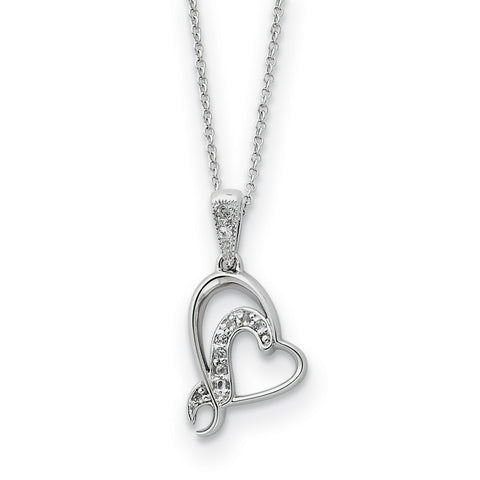 Sterling Silver A Gift For My Sister/ For My Bridesmaid 18in Necklace QSX227 - shirin-diamonds