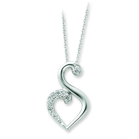 Sterling Silver & CZ Journey of Friendship 18in Necklace QSX237 - shirin-diamonds