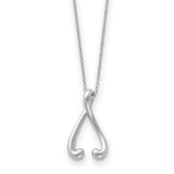 Sterling Silver Polished I Wish You the Best 18in Necklace QSX267 - shirin-diamonds