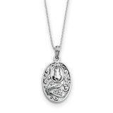 Sterling Silver Antiqued Animal Friends-Cat 18in Necklace QSX316 - shirin-diamonds
