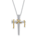 Sterling Silver & Gold-plated It Is Finished 18in Necklace QSX361 - shirin-diamonds