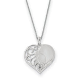 Sterling Silver CZ My Daughter, My Heart's Treasure 18in Necklace QSX435 - shirin-diamonds
