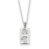 Sterling Silver Antiqued Girlfriends Two 18in Necklace QSX444 - shirin-diamonds