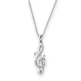 Sterling Silver Love Note 18in Necklace QSX456 - shirin-diamonds
