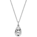 Sterling Silver Antiqued Tear Of Love Ash Holder 18in Necklace QSX531 - shirin-diamonds