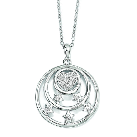 Sterling Silver CZ Dream Come True 18in. Necklace QSX546 - shirin-diamonds