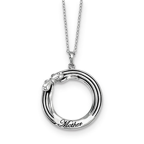 Sterling Silver Antiqued My Mother, My Gift 18in. Necklace QSX564 - shirin-diamonds