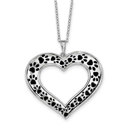 Sterling Silver Antiqued Animal Lover 18in. Necklace QSX566 - shirin-diamonds