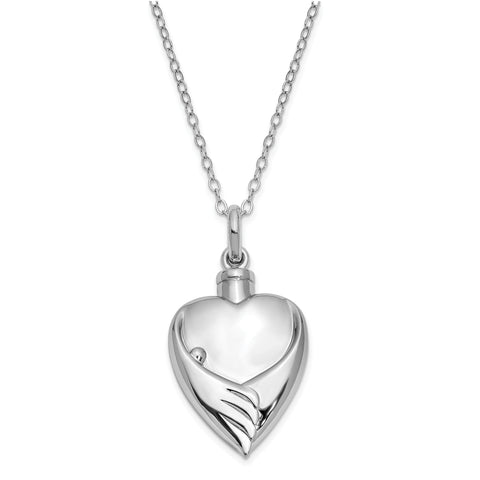 Sterling Silver Forever My Baby Ash Holder 18in. Necklace QSX568 - shirin-diamonds