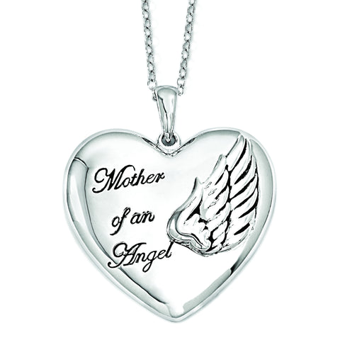 Sterling Silver Mother of an Angel 18in. Necklace QSX570 - shirin-diamonds