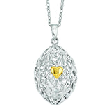 Sterling Silver & Gold-plated Nest Egg of Love 18in. Necklace QSX578 - shirin-diamonds