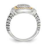 Sterling Silver w/14ky Diamond Ring QTC120