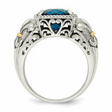 Sterling Silver w/14k London Blue Topaz Ring