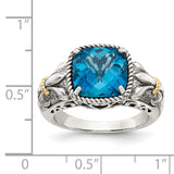 Sterling Silver w/14k London Blue Topaz Ring