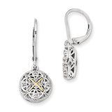 Sterling Silver w/14k Diamond Vintage Earrings QTC317 - shirin-diamonds