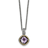 Sterling Silver w/14k Pink Quartz Necklace QTC361 - shirin-diamonds