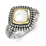 Sterling Silver w/14k Mother of Pearl Ring - shirin-diamonds