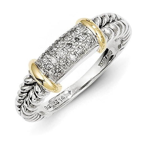 Sterling Silver w/14k Diamond Ring - shirin-diamonds