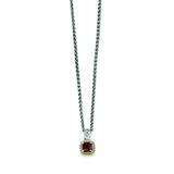 Sterling Silver w/14k Garnet Necklace QTC671 - shirin-diamonds