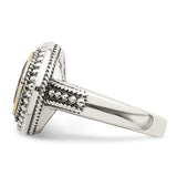 Sterling Silver w/14k Garnet Ring
