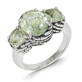 Sterling Silver Green Quartz Ring - shirin-diamonds