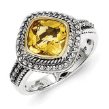 Sterling Silver w/14k Citrine Ring - shirin-diamonds