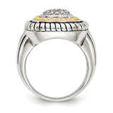Sterling Silver w/14k Diamond Ring