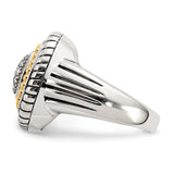 Sterling Silver w/14k Diamond Ring