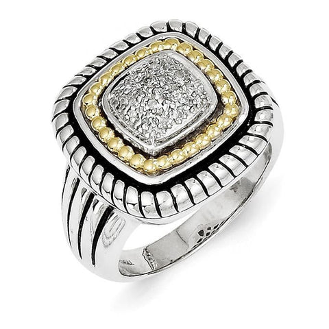 Sterling Silver w/14k Diamond Ring - shirin-diamonds