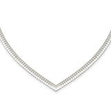 Sterling Silver 4mm Cubetto V-shaped Necklace QUF41 - shirin-diamonds