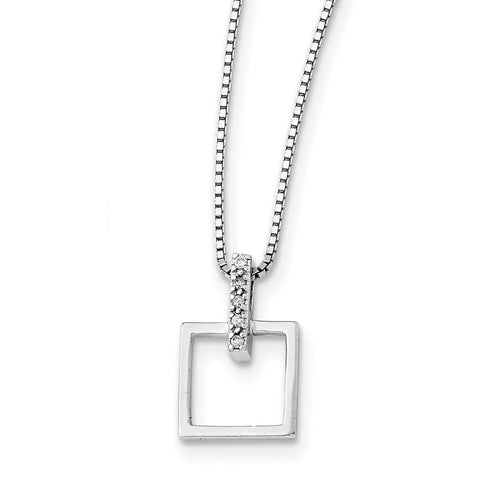 SS White Ice .05ct. Diamond Necklace QW204 - shirin-diamonds