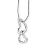 SS White Ice .015ct. Diamond Heart Necklace QW211 - shirin-diamonds