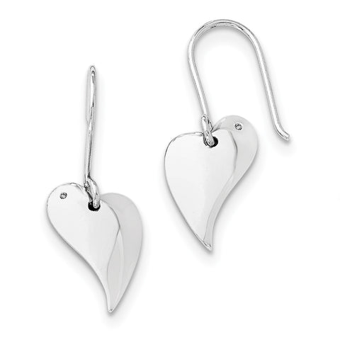 SS White Ice .01ct. Diamond Heart Earrings QW245 - shirin-diamonds