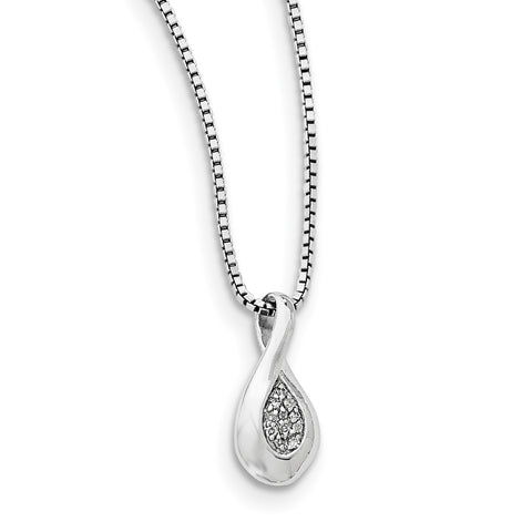 SS White Ice .04ct. Diamond Necklace QW276 - shirin-diamonds