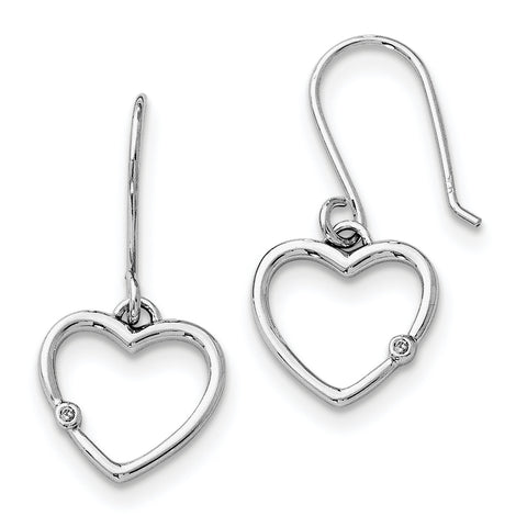 SS White Ice Diamond Heart Earrings QW311 - shirin-diamonds