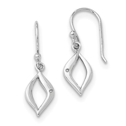 SS White Ice Diamond Shepherd Hook Earrings QW335 - shirin-diamonds