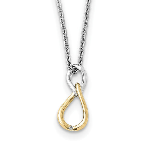SS White Ice Gold-plated Diamond Necklace QW352 - shirin-diamonds