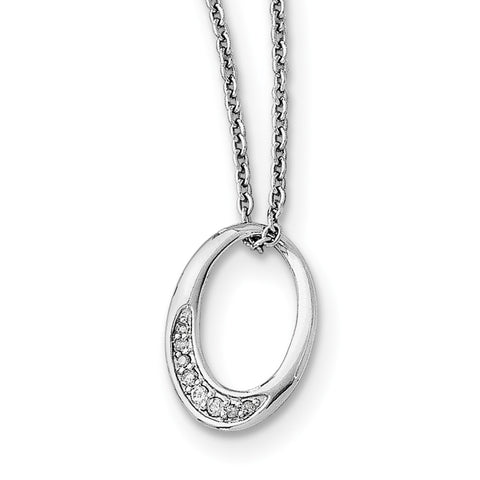 SS White Ice .05 ct Diamond Necklace QW373 - shirin-diamonds