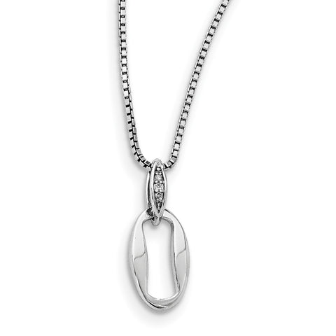 SS White Ice .01 ct Diamond Necklace QW375 - shirin-diamonds