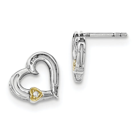 SS White Ice Diamond Gold-plated Heart Earrings QW407 - shirin-diamonds